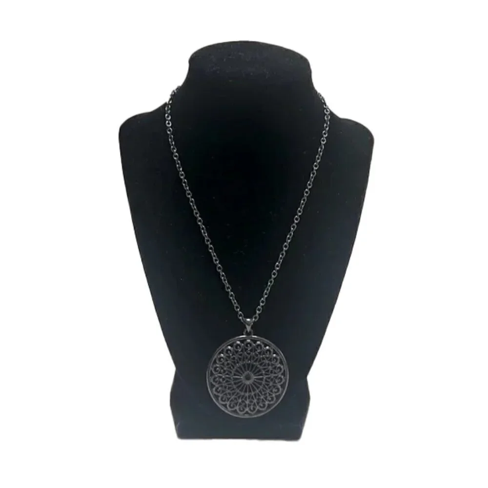 👋 3/$15 FASHION NECKLACE SMOKEY GRAY PENDANT